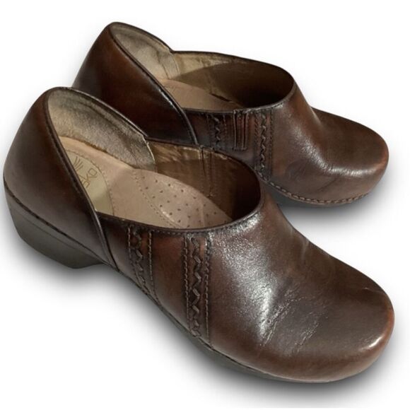 Dansko Sienna Leather Brown Clogs Mules Nursing Shoes US Women’s Size 9.5 EU 40 - Picture 1 of 11